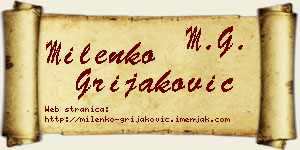 Milenko Grijaković vizit kartica